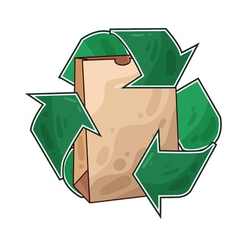 Illustration of recycled paper bag vector