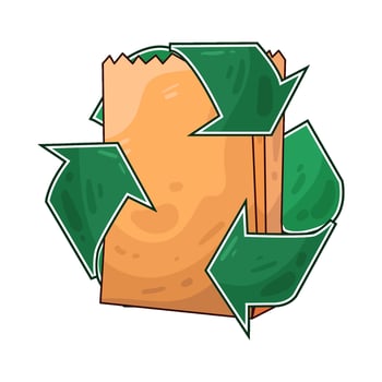 Illustration of recycled paper bag vector