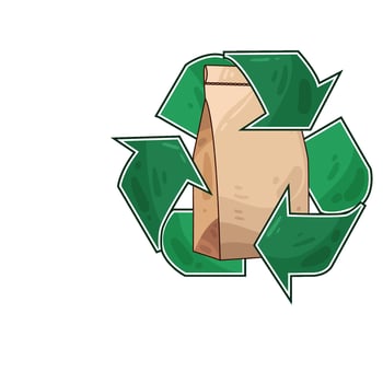 Illustration of recycled paper bag vector
