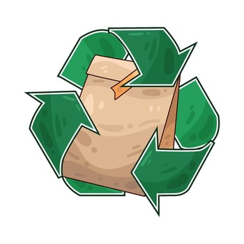 Illustration of recycled paper bag vector