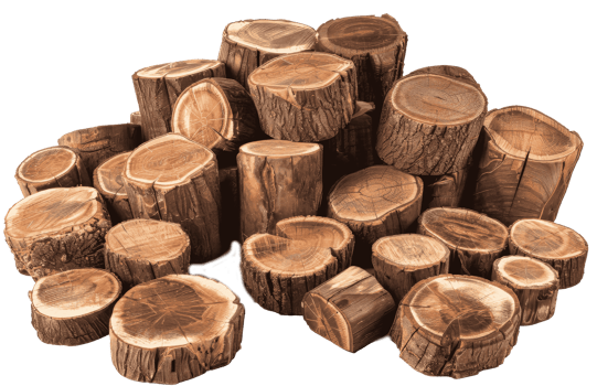 Stack of Natural Wood Slices, cutout transparent png