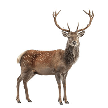 Deer Standing on Transparent Background AI-Generative png