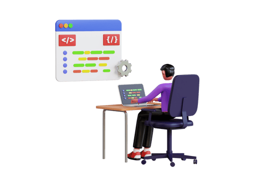 Programmer Working on Project 3D Illustration. Developer Working on Project 3D Illustration png