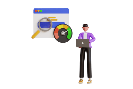 SEO Analysis 3D Illustration. SEO Optimization 3D Illustration png