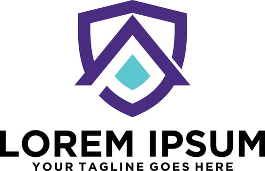 Shield modern A letter logo vector