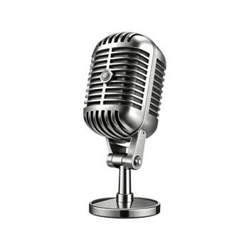 Retro monochrome music microphone png