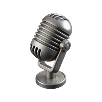 Retro monochrome music microphone png