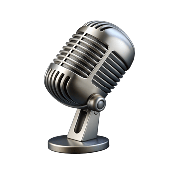 Retro monochrome music microphone png