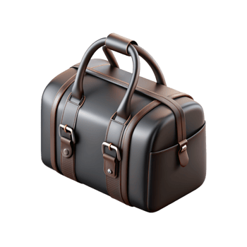 travel bag brown and black leather png