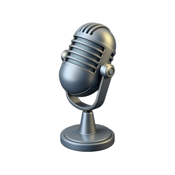 Retro monochrome music microphone png