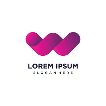 Letter W logo with creative element style premium vector