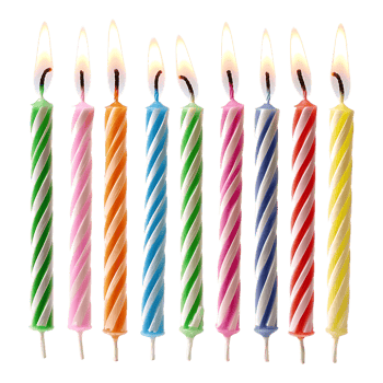 Colorful Birthday Candles on Transparent Background png