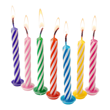 Colorful Birthday Candles on Transparent Background png