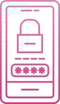 Password Lock Line Gradient Icon vector