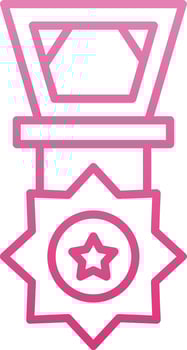 Medal Line Gradient Icon vector