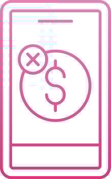 No Sales Line Gradient Icon vector