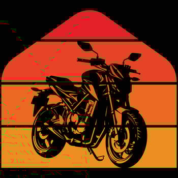 Retro motorcycle silhouette vintage monochrome sunset style vector