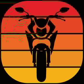 Retro motorcycle silhouette vintage monochrome sunset style vector