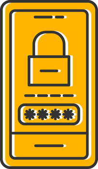 Password Lock Line Filled Slip Icon vector