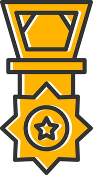 Medal Line Filled Slip Icon vector