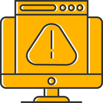 Web Alert Line Filled Slip Icon vector