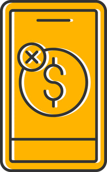 No Sales Line Filled Slip Icon vector