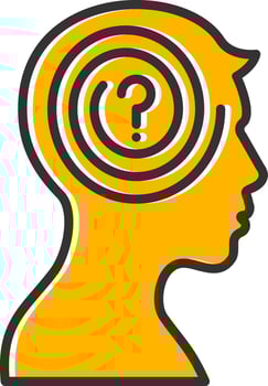 Confusion Line Filled Slip Icon vector