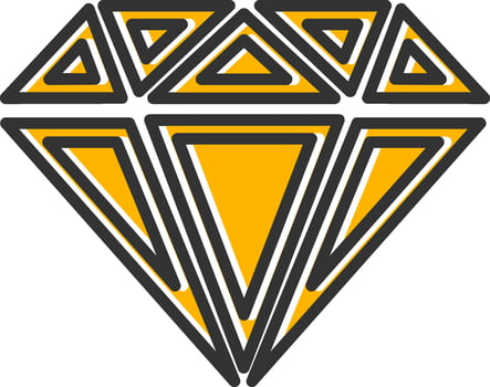 Diamond Line Filled Slip Icon vector