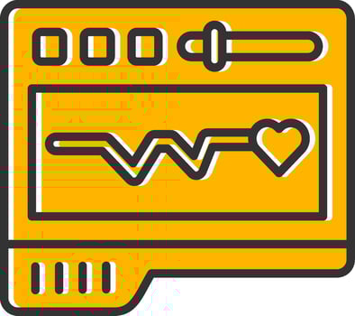 Pacemaker Line Filled Slip Icon vector