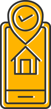 Gps Tracker Line Filled Slip Icon vector