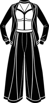 Women Full Outfit Dress illustration black and white vector