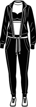 Women Full Outfit Dress illustration black and white vector