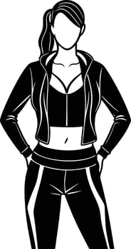 Women Full Outfit Dress illustration black and white vector