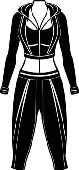 Women Full Outfit Dress illustration black and white vector