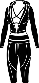 Women Full Outfit Dress illustration black and white vector