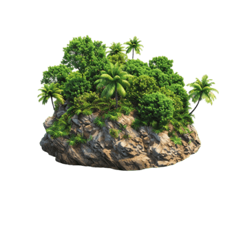beautiful tropical island with palm trees on it png