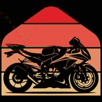 Retro motorcycle silhouette vintage monochrome sunset style vector