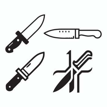 simple Knife outline drawing icon in glyph style. Pro Set vector