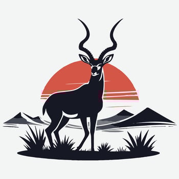 Majestic Antelope Silhouette, The Art of Nature's Elegance vector