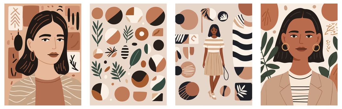 Minimalist Line Art Design with Geometric Pattern for Modern Clothing Prints vector