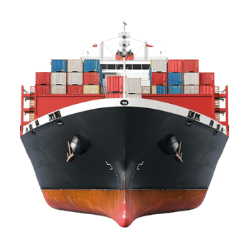 Ship Shipping Container in Sea on Transparent Background png