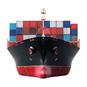 Ship Shipping Container in Sea on Transparent Background png
