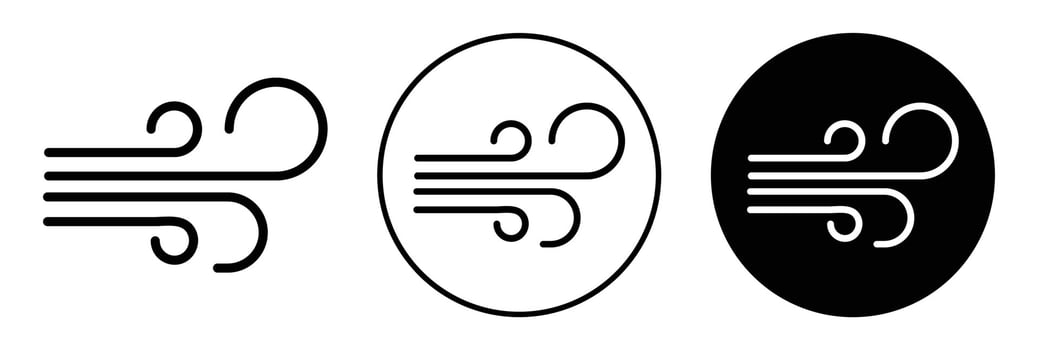 Wind icon Outline flat Icon vector