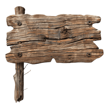 Wooden Sign Board on Transparent Background png