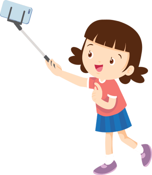 cute kids standing use smartphone and tablet gadget png