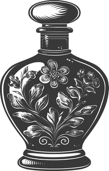 Vintage Perfume Bottle with Floral Design vector