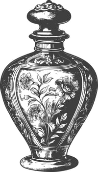 Ornate Vintage Perfume Bottle vector