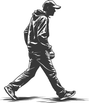 Walking Man Silhouette Illustration vector
