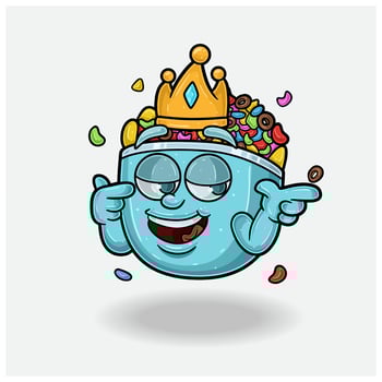 Cereals Mascot Character Cartoon With Smug expression. For brand, label, packaging and product. vector