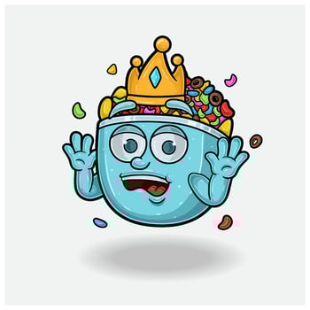Cereals Mascot Character Cartoon With Shocked expression. For brand, label, packaging and product. vector